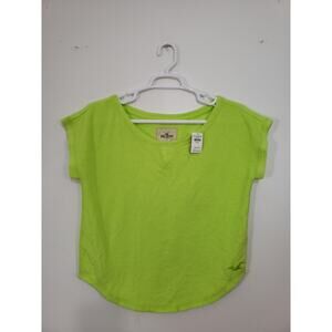 (S) Hollister Womens Sweatshirt Sweater Size M Green Short Sleeved Pullover